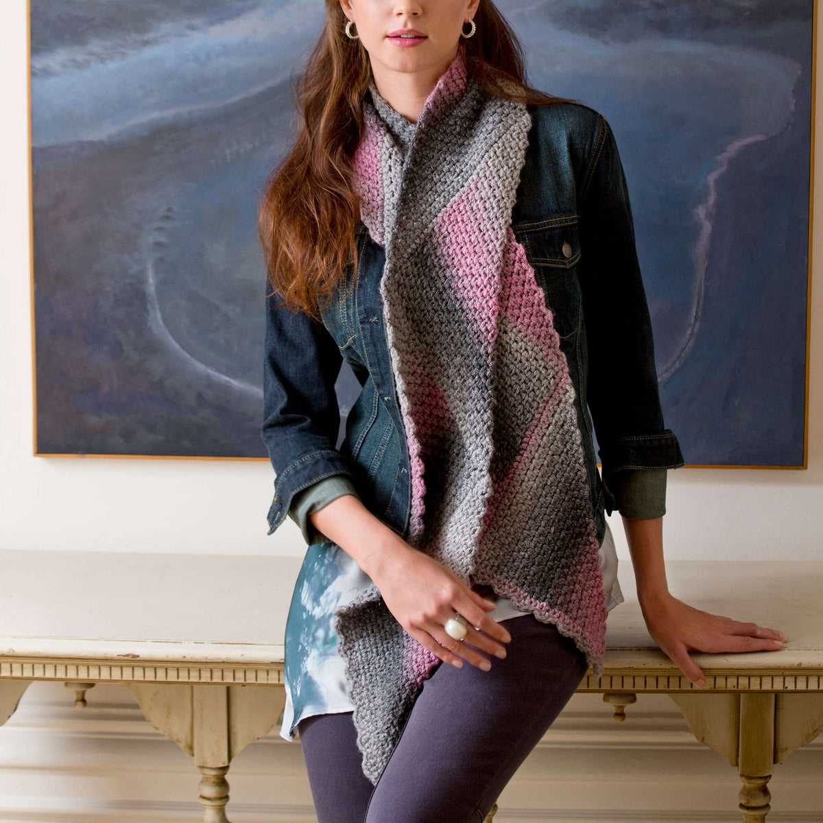 Crochet Scarf made in Red Heart Boutique Yarn