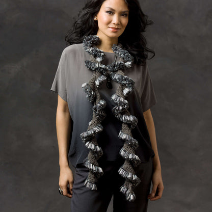 Red Heart Crochet Ruffle Chips Scarf Crochet Scarf made in Red Heart Shimmer Yarn