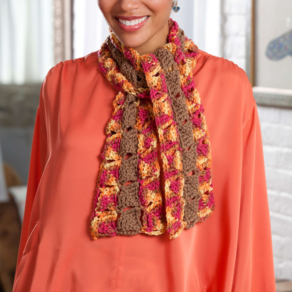 Crochet Scarf made in Red Heart Super Saver Yarn