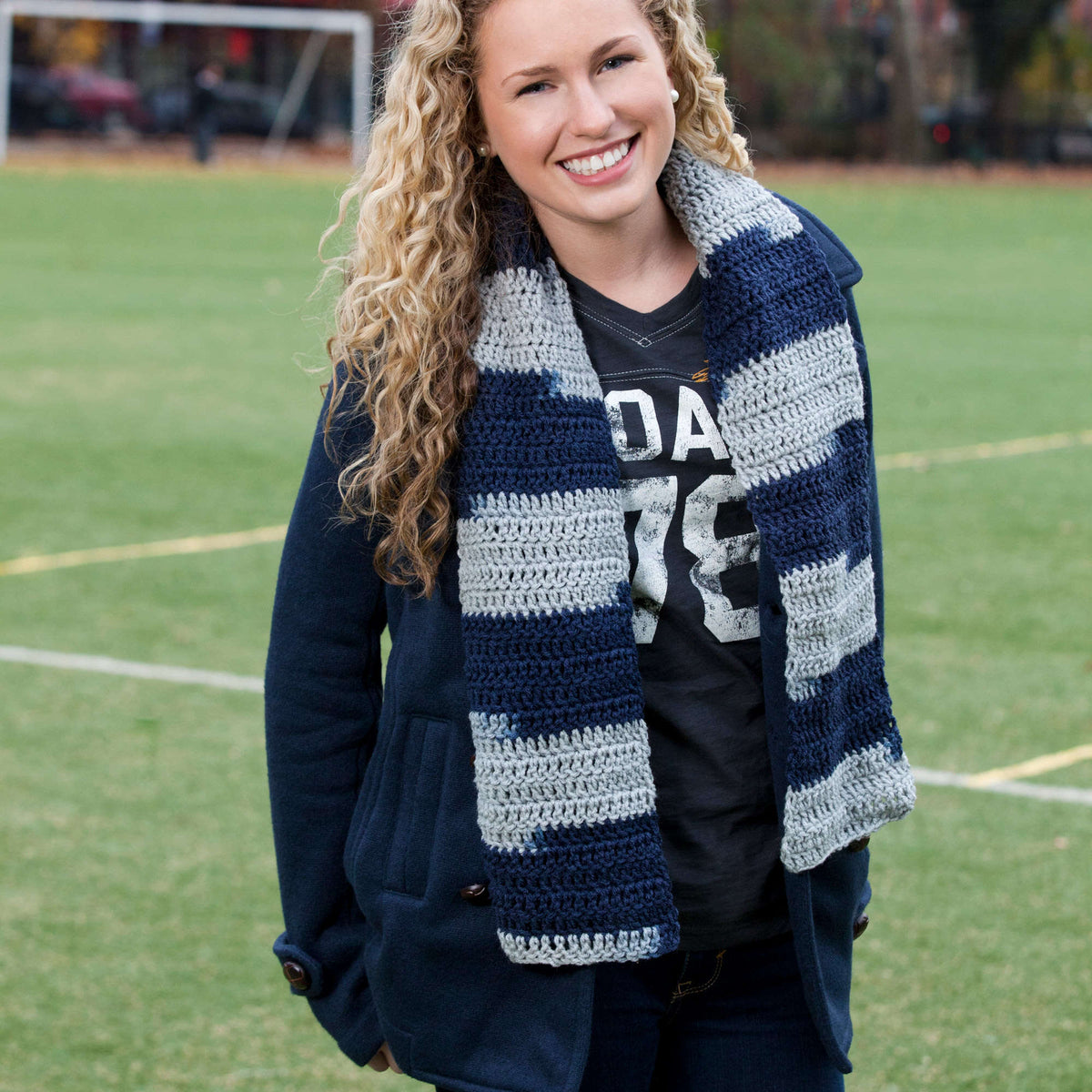 Crochet Scarf made in Red Heart Team Spirit Yarn