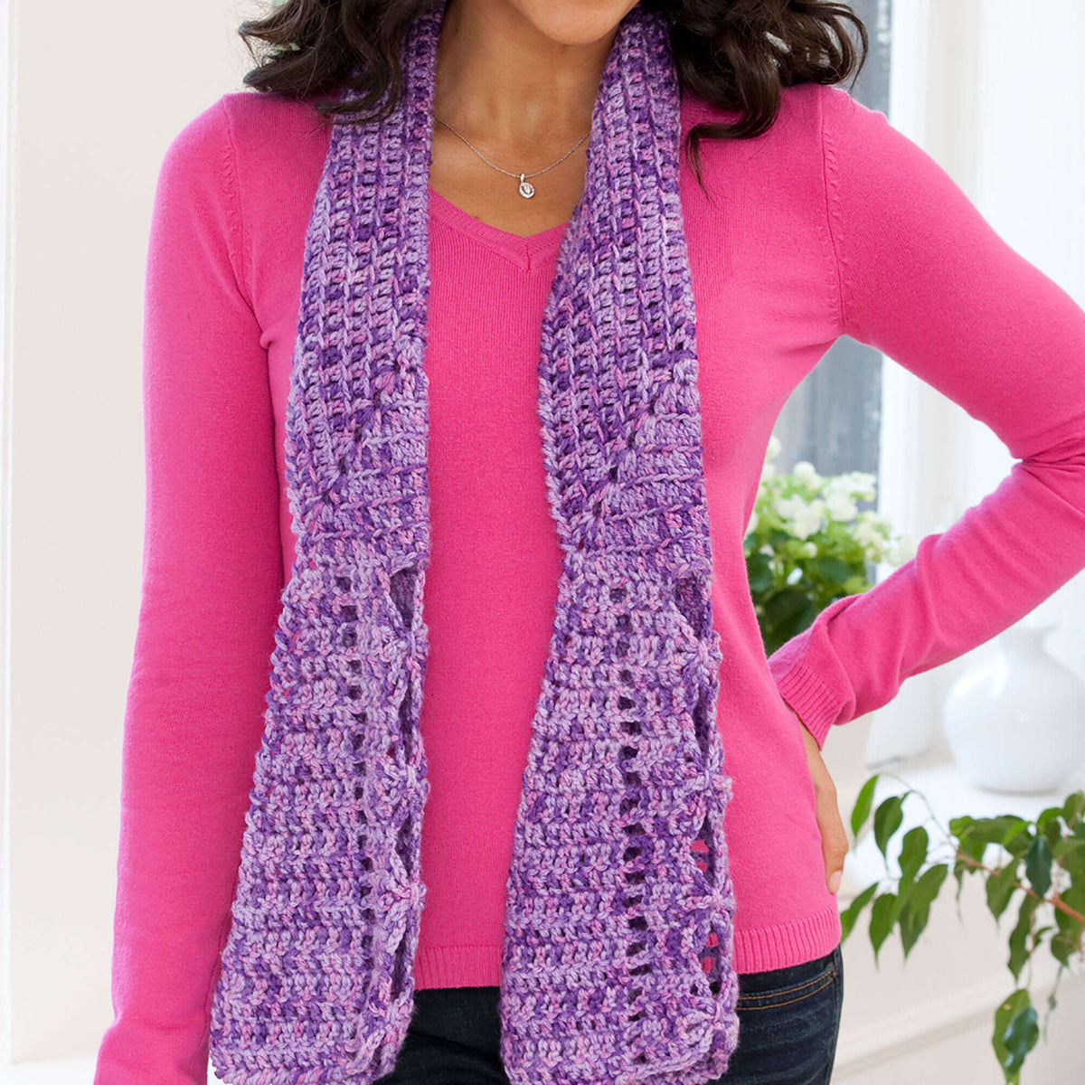 Crochet Scarf made in Red Heart Soft Yarn