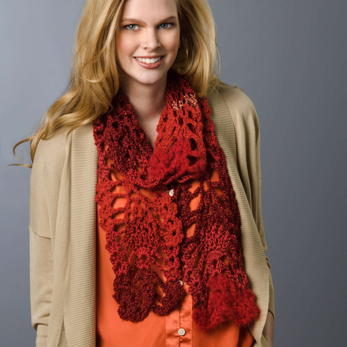 Crochet Scarf made in Red Heart Boutique Yarn