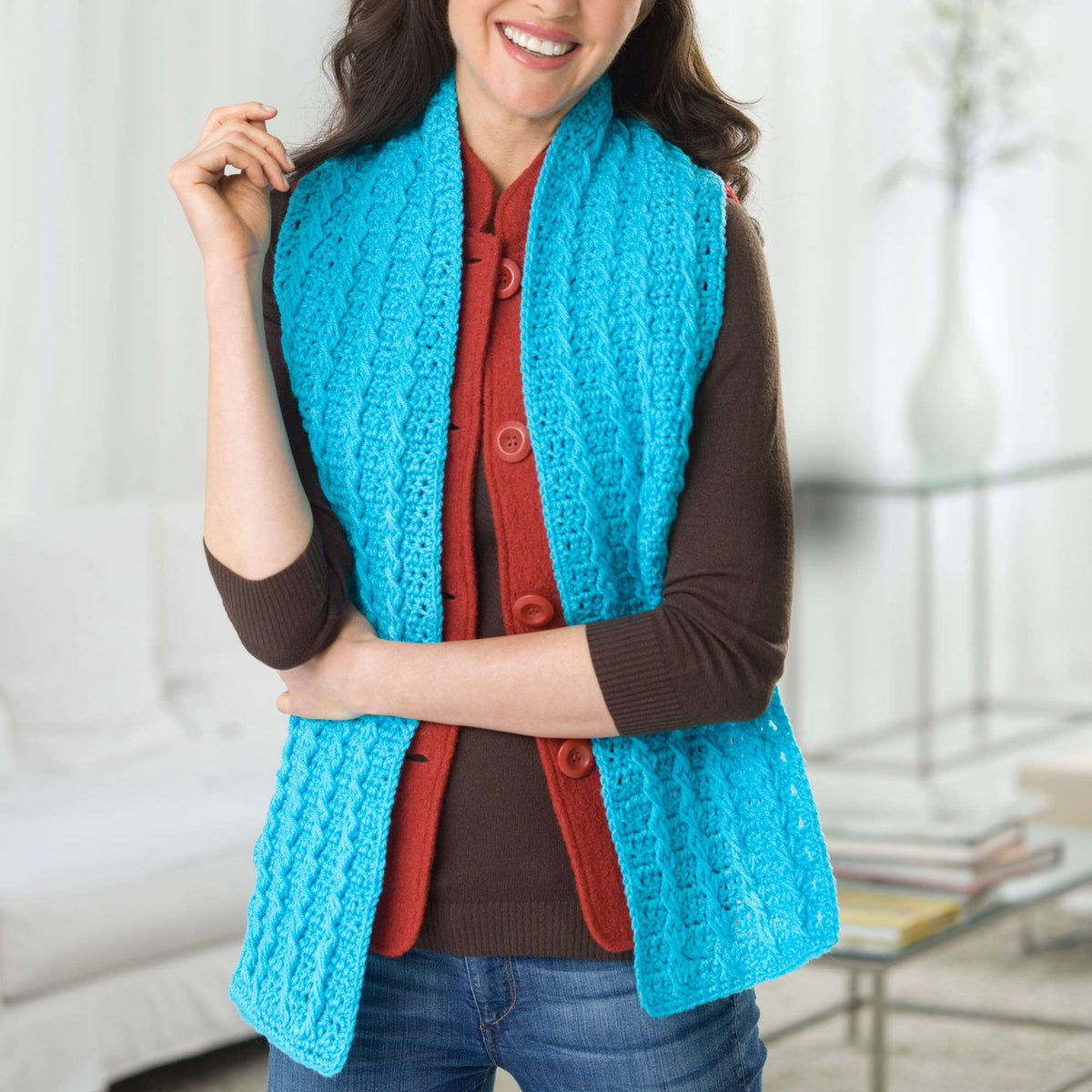 Crochet Scarf made in Red Heart Super Saver Yarn