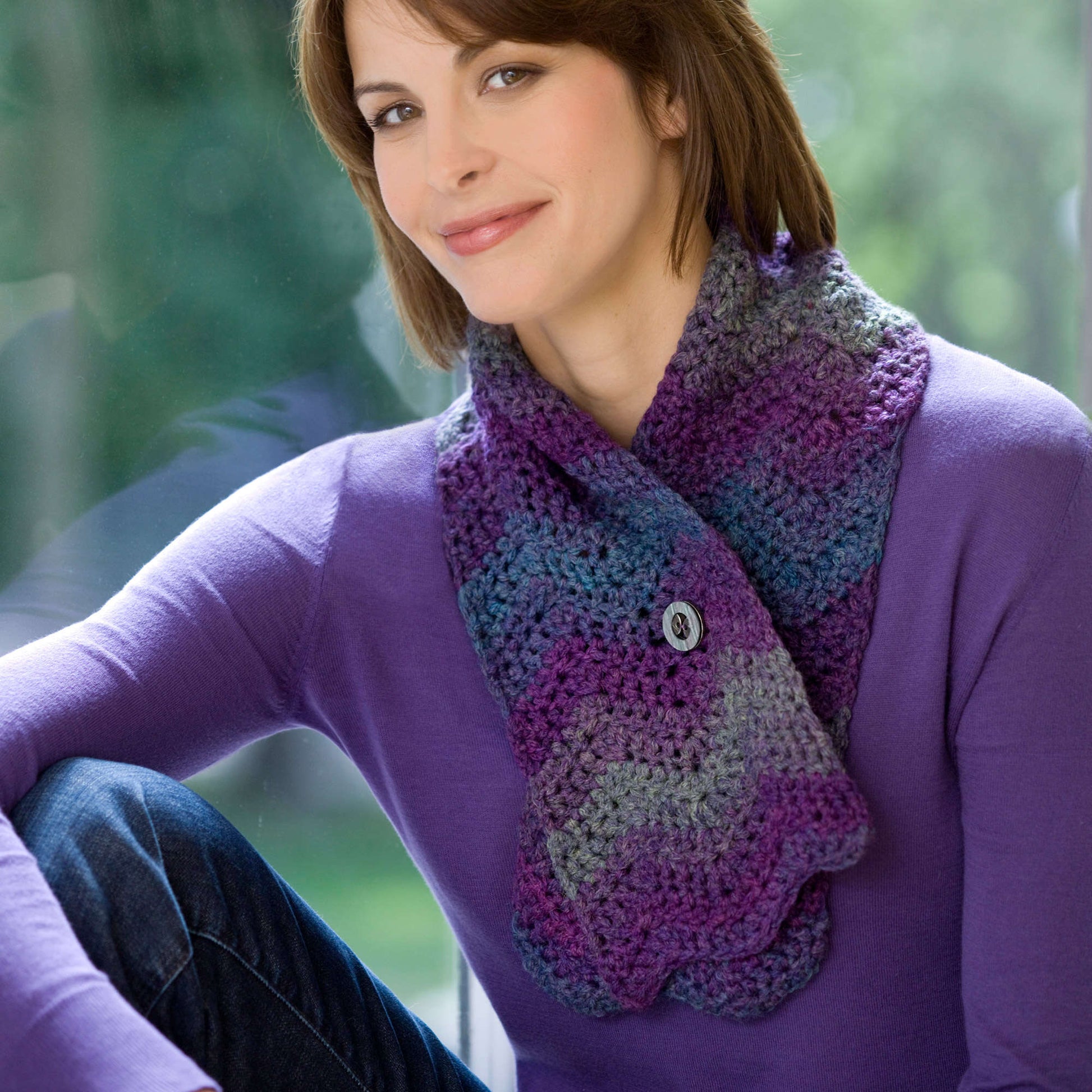 Free Red Heart One-Ball Ripple Scarf Pattern