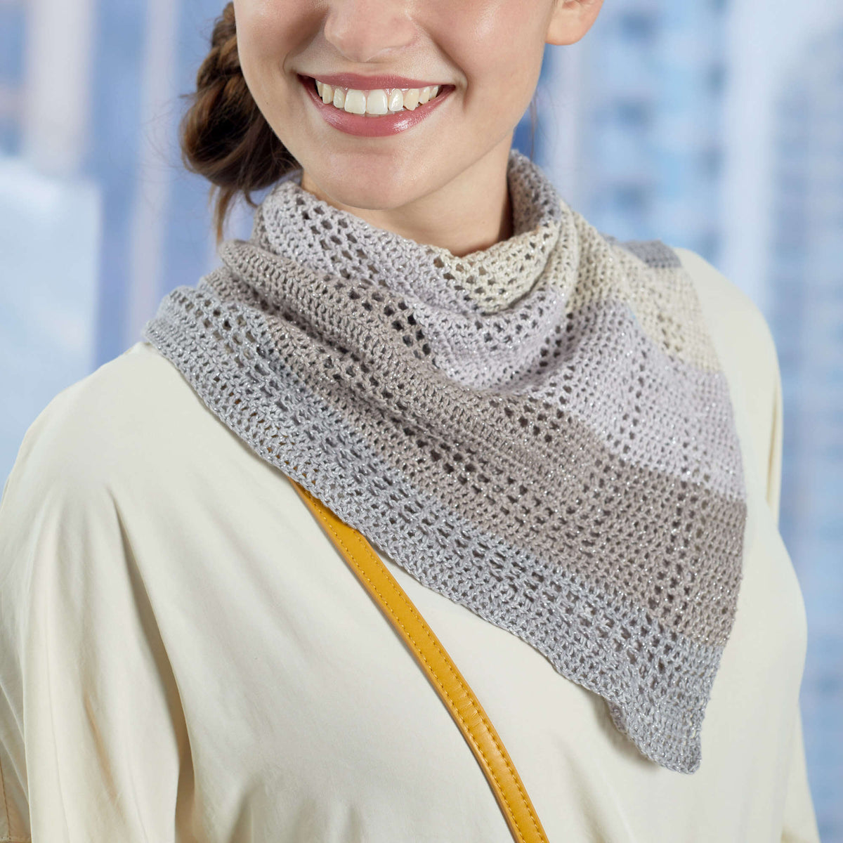 Crochet Bandana made in Red Heart Croquette Yarn