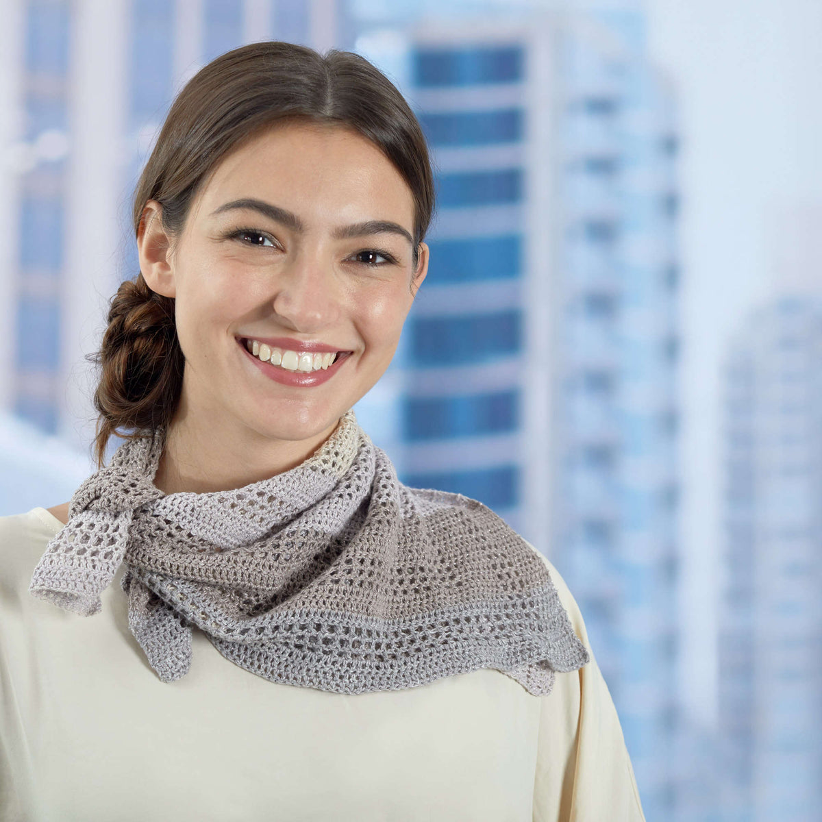 Crochet Bandana made in Red Heart Croquette Yarn