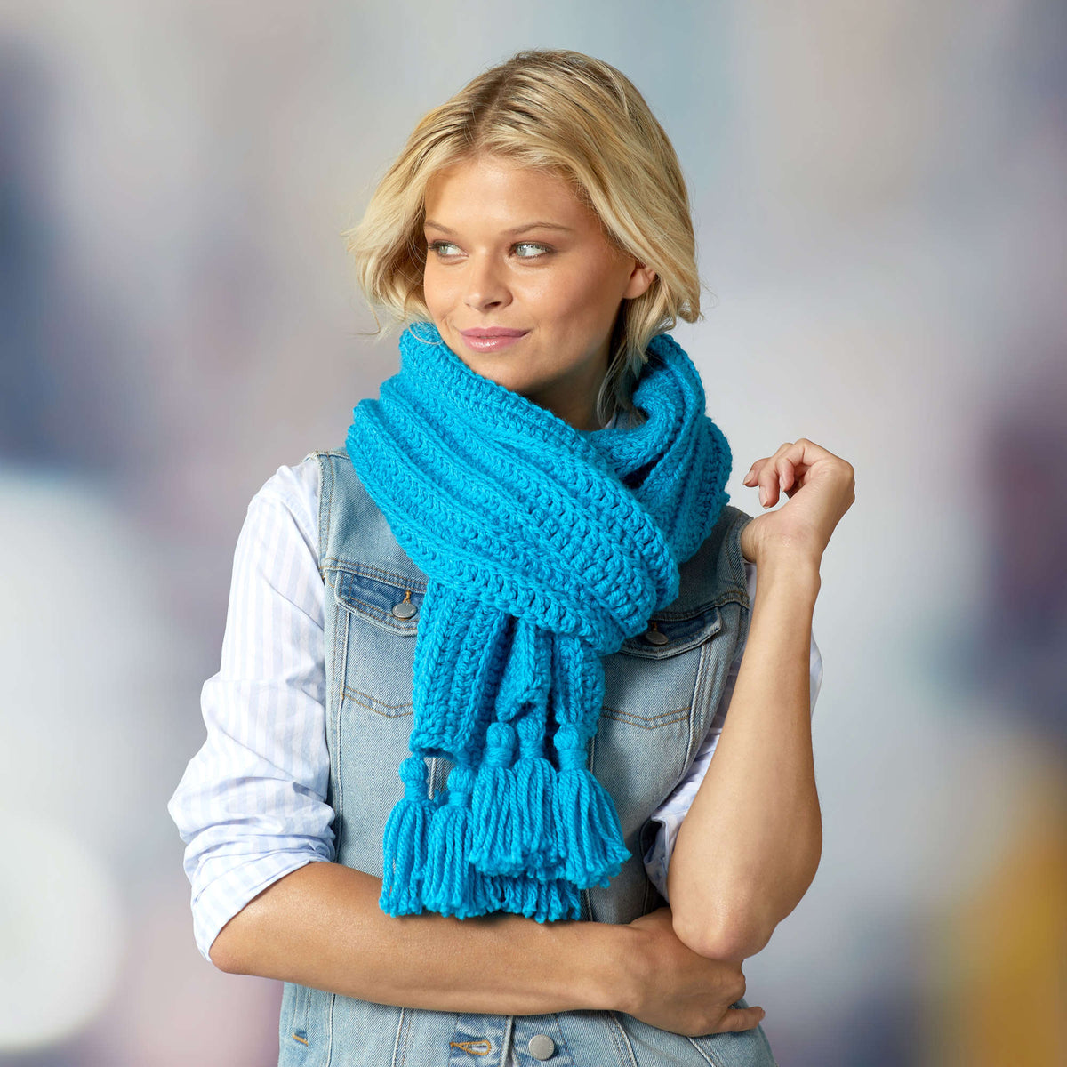 Crochet Scarf made in Red Heart With Love Chunky Yarn