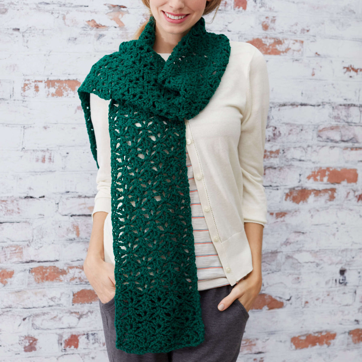 Crochet Scarf made in Red Heart With Love Yarn