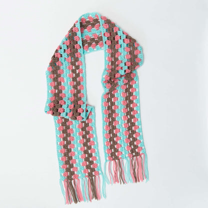 Red Heart Crochet Neapolitan Scarf Crochet Scarf made in Red Heart Super Saver Yarn