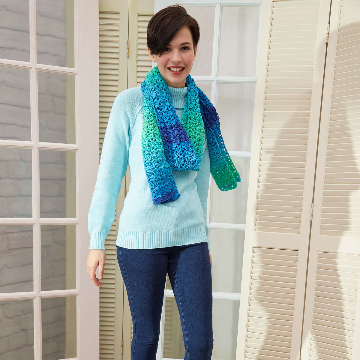 Crochet Scarf made in Red Heart Super Saver Yarn