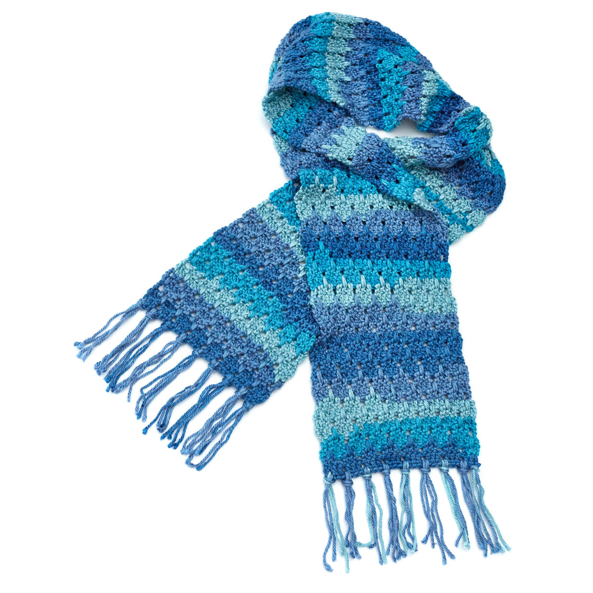 Crochet Scarf made in Red Heart Soft Essentials Stripes Yarn