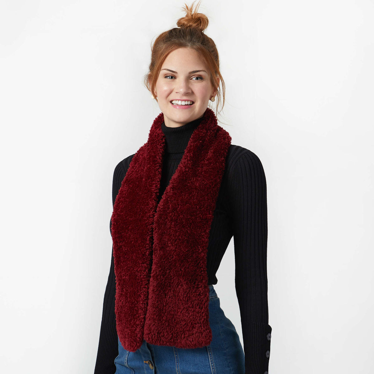 Crochet Tippet made in Red Heart Hygge Fur Yarn