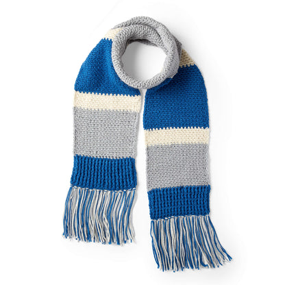 Red Heart Classic Crochet Striped Scarf Crochet Scarf made in Red Heart Heat Wave yarn