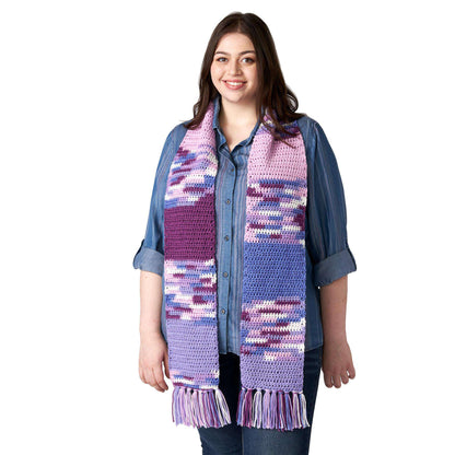 Red Heart Easy Block Crochet Scarf Party Time