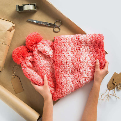 Red Heart Crochet Shell Stitch Basic Scarf Single Size