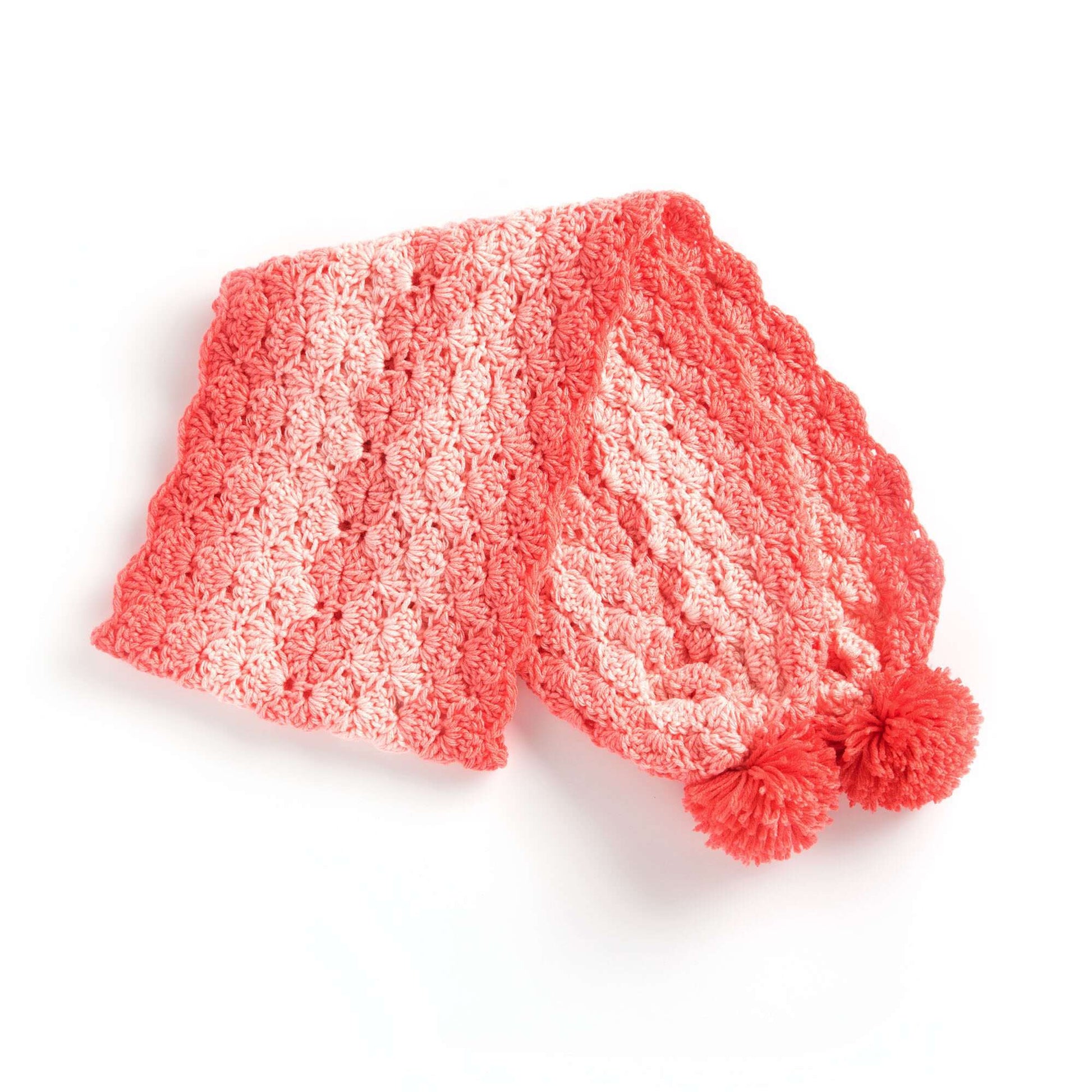 Free Red Heart Crochet Shell Stitch Basic Scarf Pattern