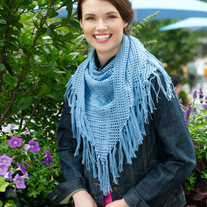 Red Heart Crochet Rose Filet Triangle Shawl Crochet Shawl made in Red Heart Luster Sheen Yarn