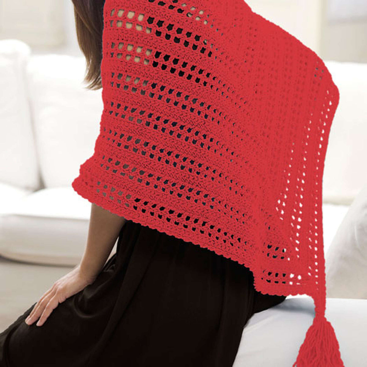Crochet Shawl made in Red Heart Super Saver Yarn