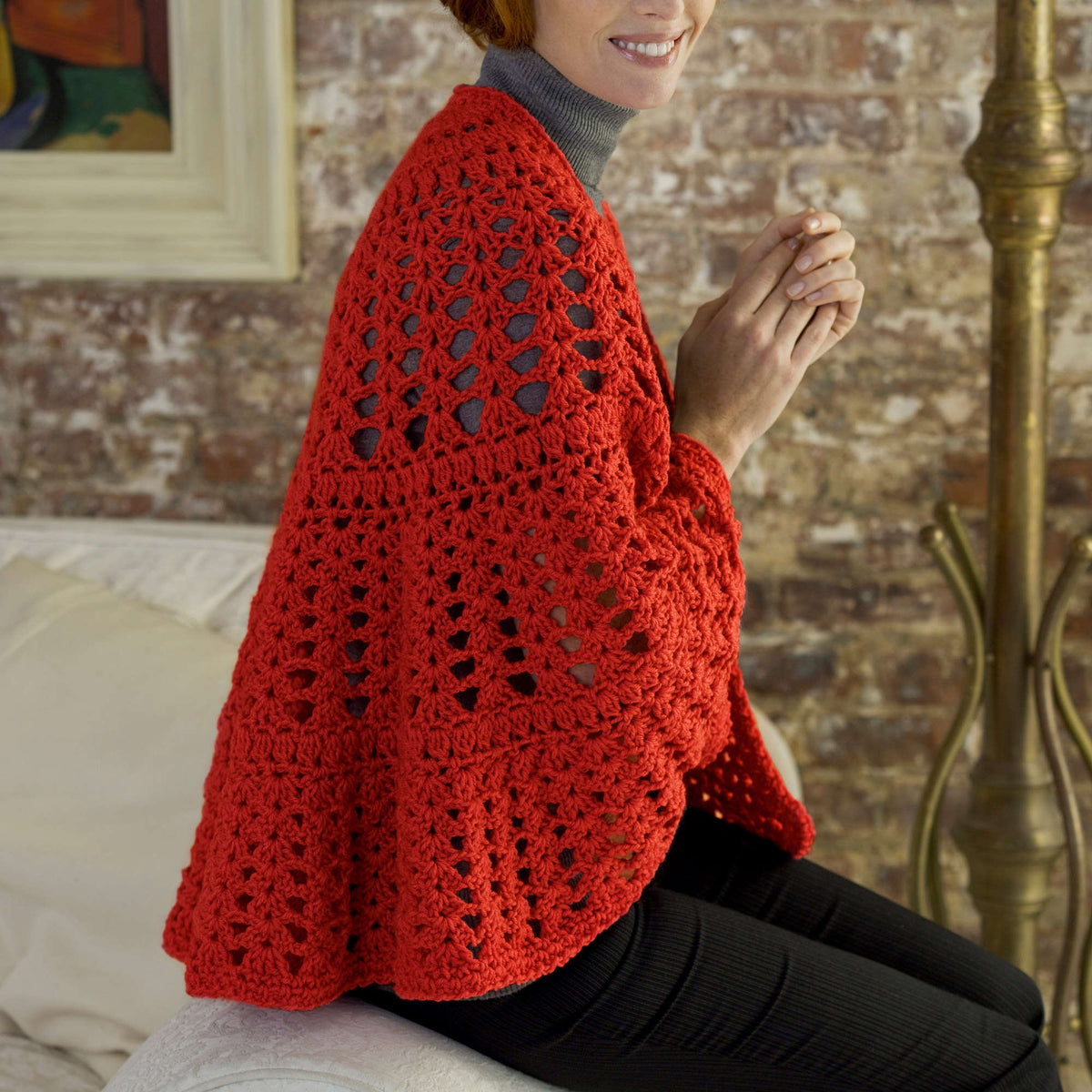 Crochet Shawl made in Red Heart Super Saver Yarn