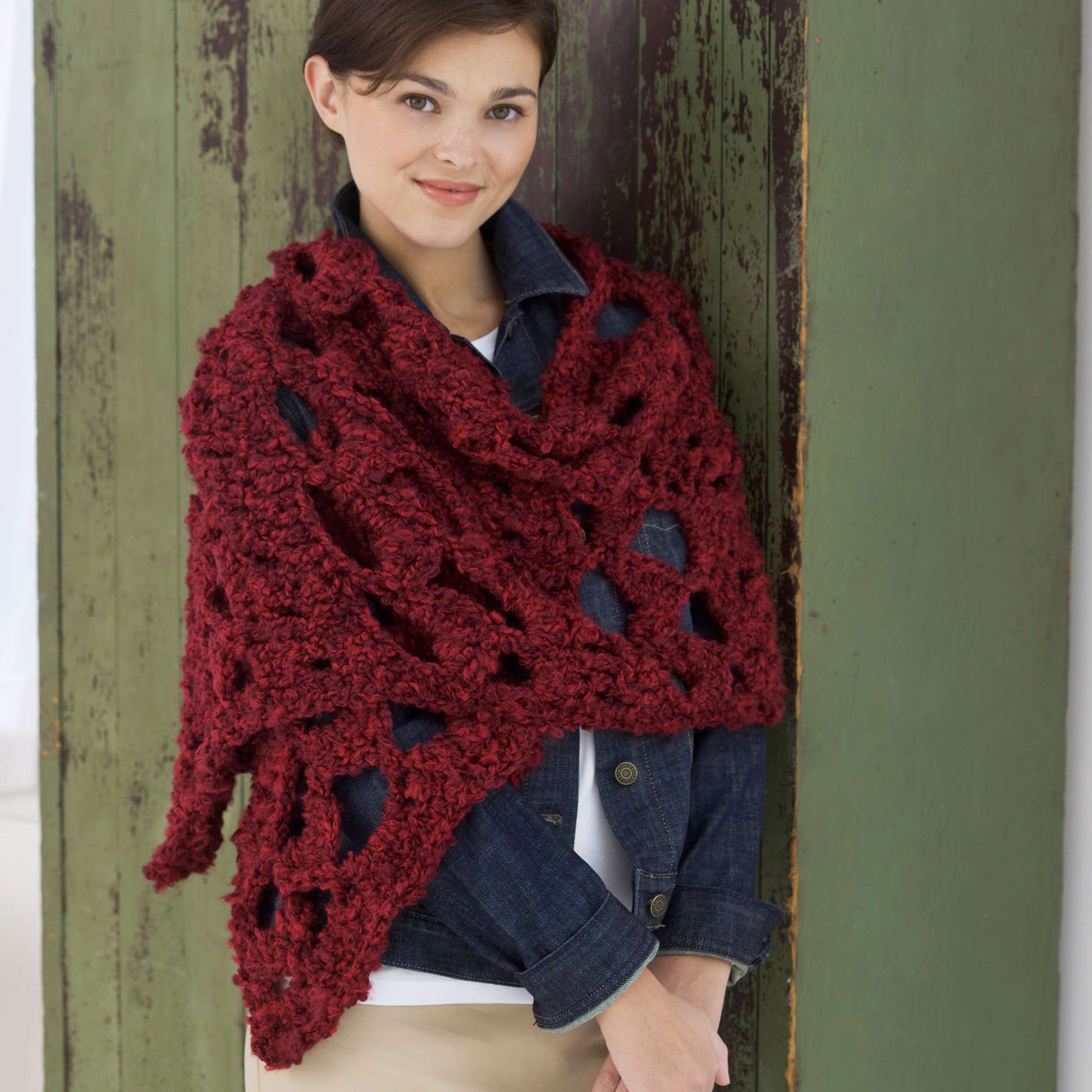 Free Red Heart Crochet Lace Wrap Pattern
