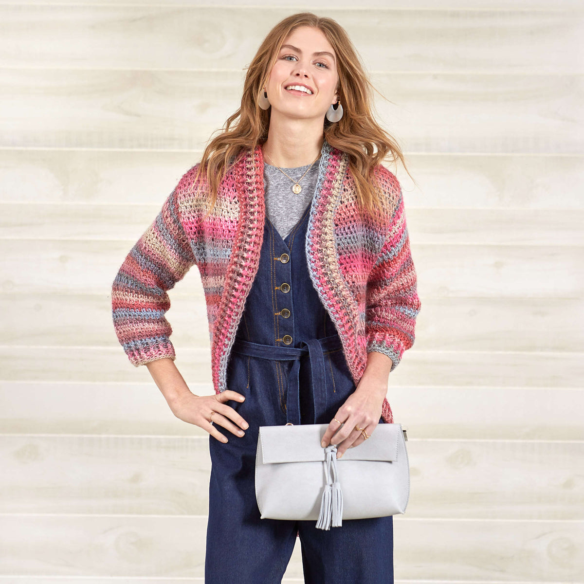 Crochet Shrug made in Red Heart Unforgettable Yarn