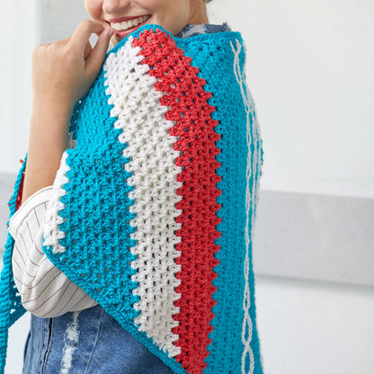 Red Heart Abstractly Chic Shawl Crochet-Along Crochet Shawl made in Red Heart Chic Sheep Yarn