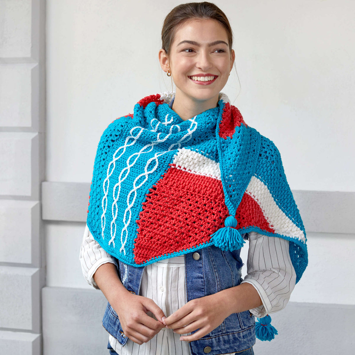 Crochet Shawl made in Red Heart Chic Sheep Yarn