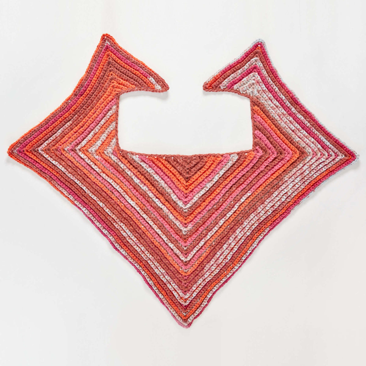 Crochet Shawl made in Red Heart Dreamy Stripes Yarn