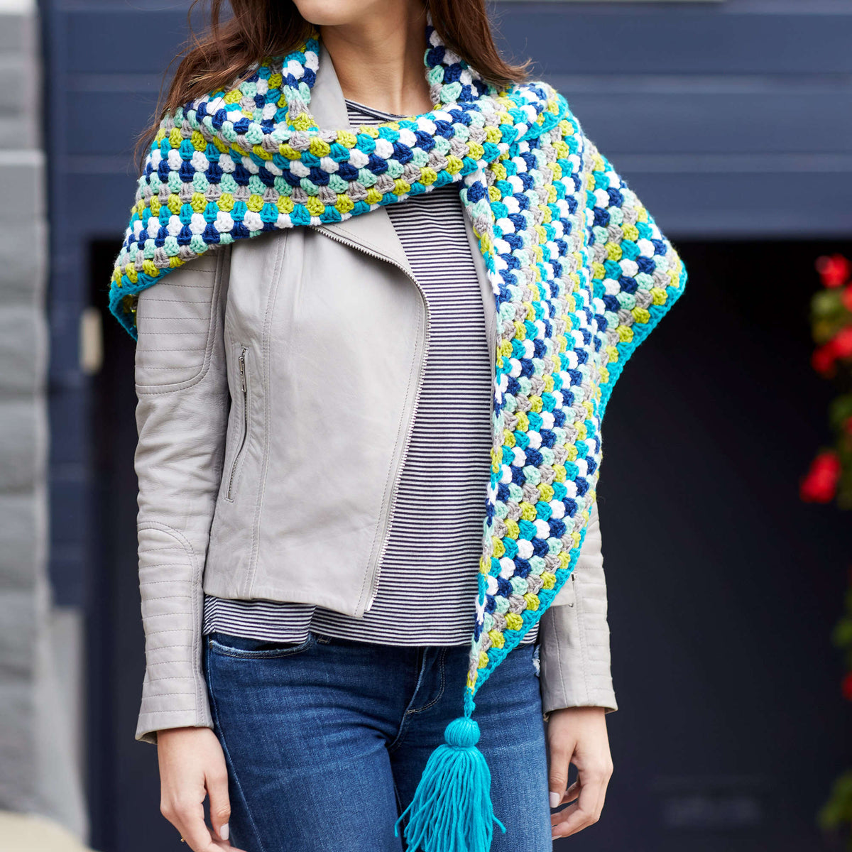 Crochet Shawl made in Red Heart Chic Sheep Yarn