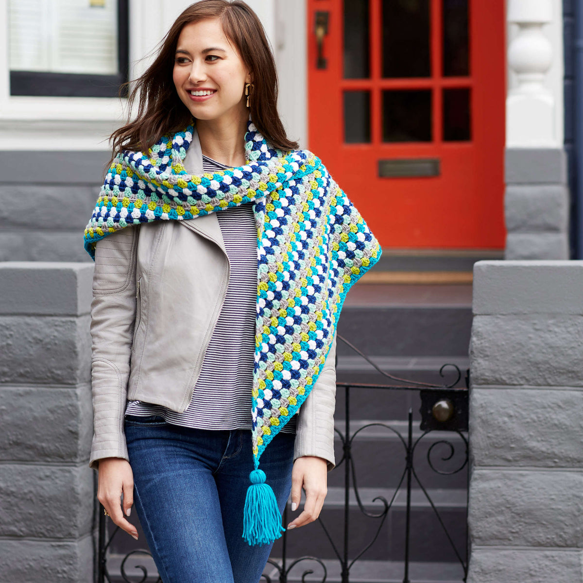 Crochet Shawl made in Red Heart Chic Sheep Yarn