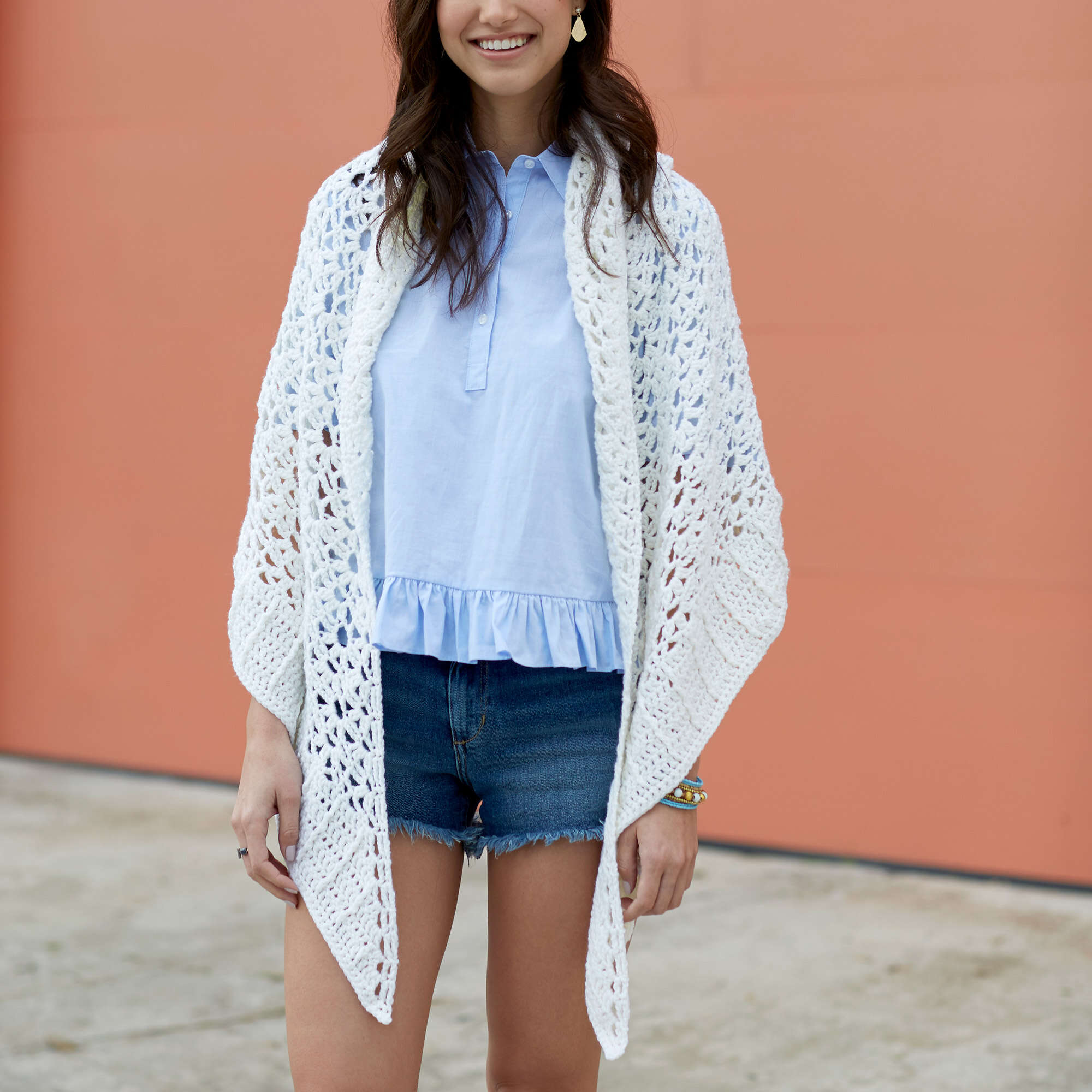 Free Red Heart Margaux Chic Shawl Crochet Pattern | Yarnspirations