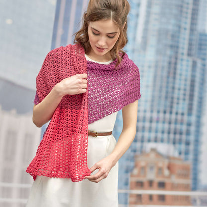 Red Heart Delicate Romance Shawl Crochet Shawl made in Red Heart It's a Wrap Yarn