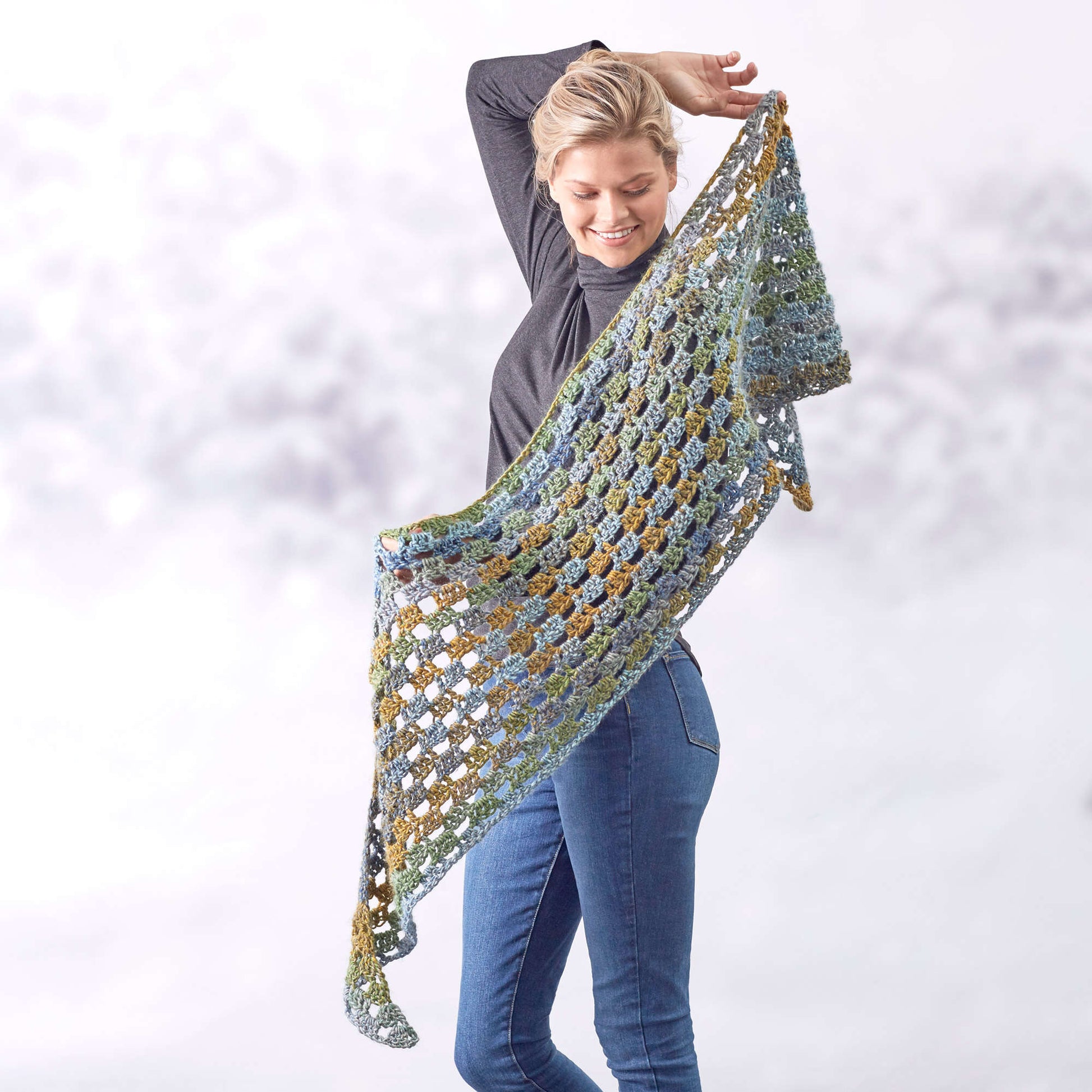 Free Red Heart Relax And Unwind Shawl Crochet Pattern