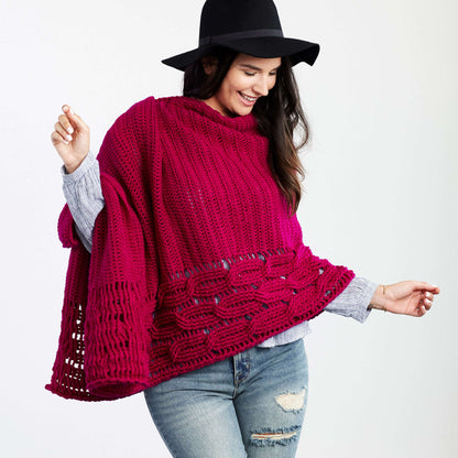 Red Heart Interwoven Cabled Chic Shawl Crochet Shawl made in Red Heart Chic Sheep Yarn