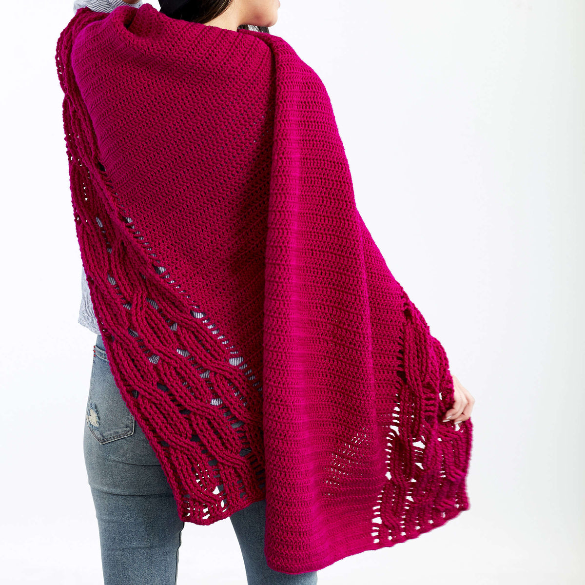 Crochet Shawl made in Red Heart Chic Sheep Yarn