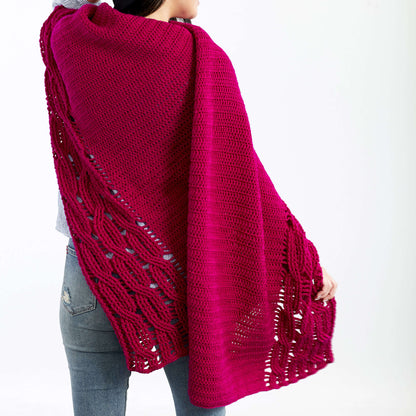 Red Heart Interwoven Cabled Chic Shawl Crochet Shawl made in Red Heart Chic Sheep Yarn