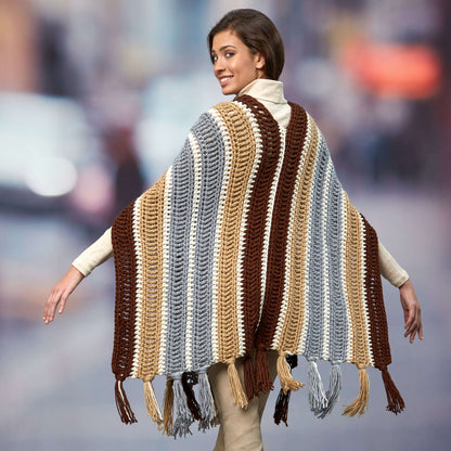 Red Heart Crochet Tasseled Ruana Crochet Ruana made in Red Heart Soft Yarn