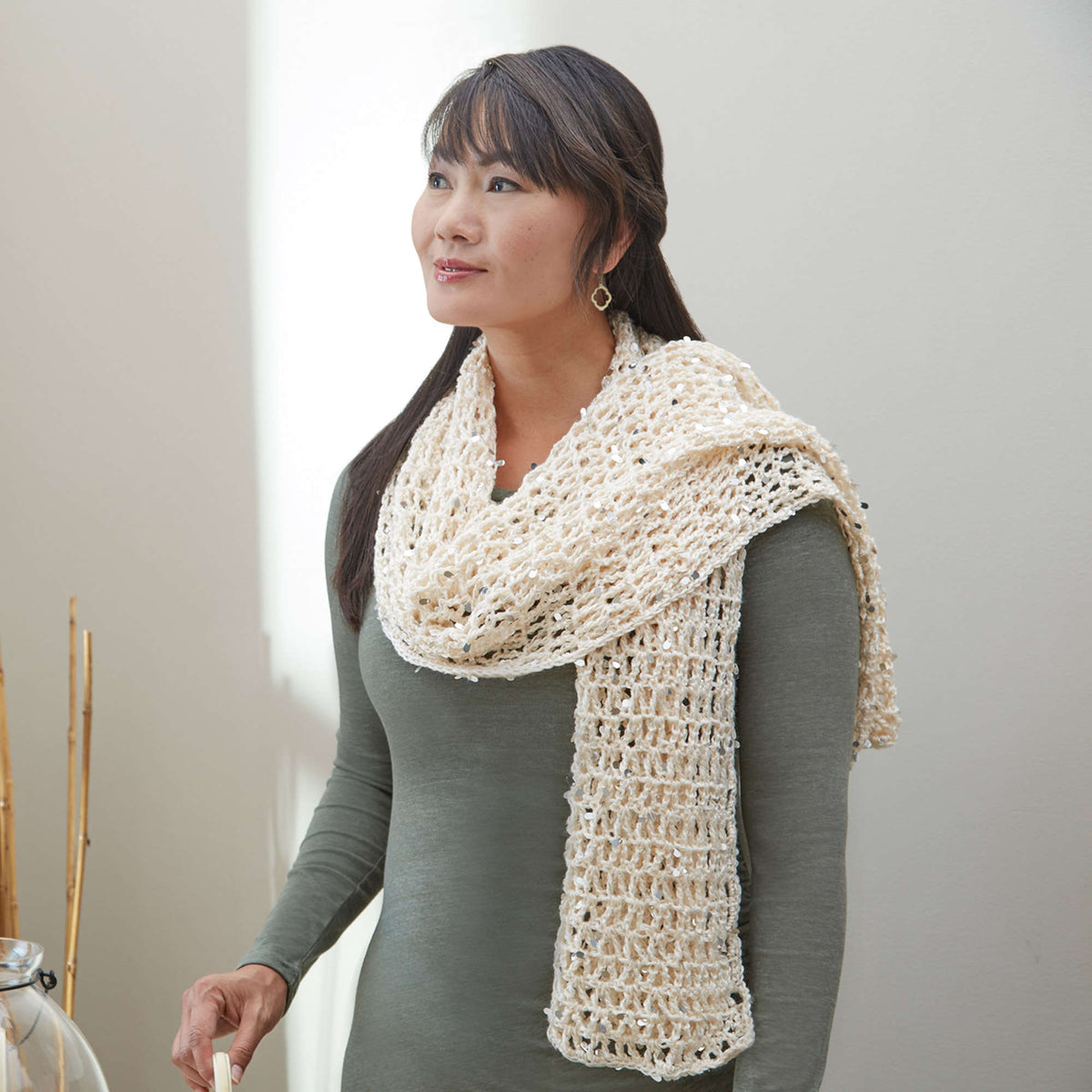 Crochet Shawl made in Red Heart Boutique Yarn