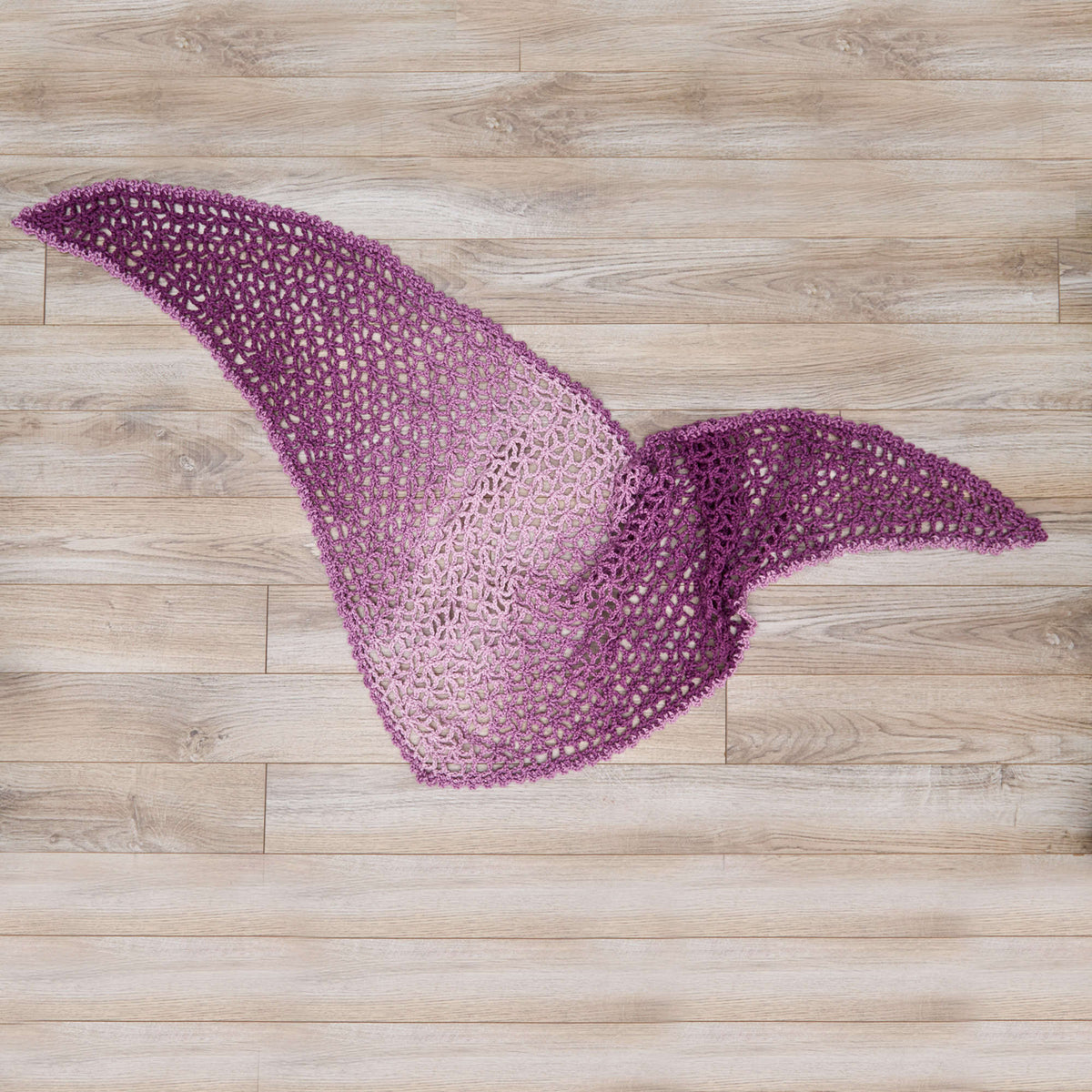 Crochet Shawl made in Red Heart Super Saver Ombre Yarn