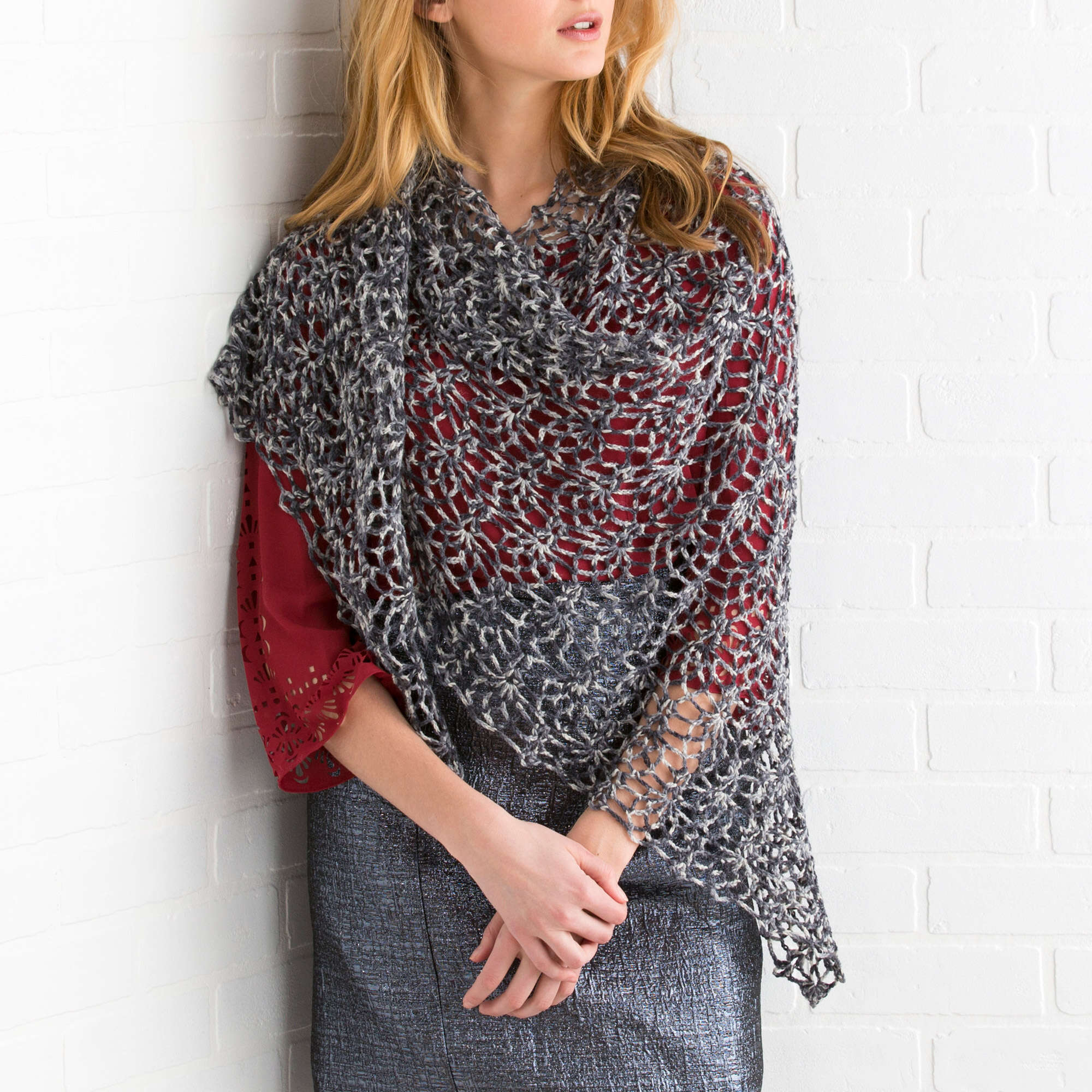 Free Red Heart Pineapple Lace Shawl Crochet Pattern | Yarnspirations