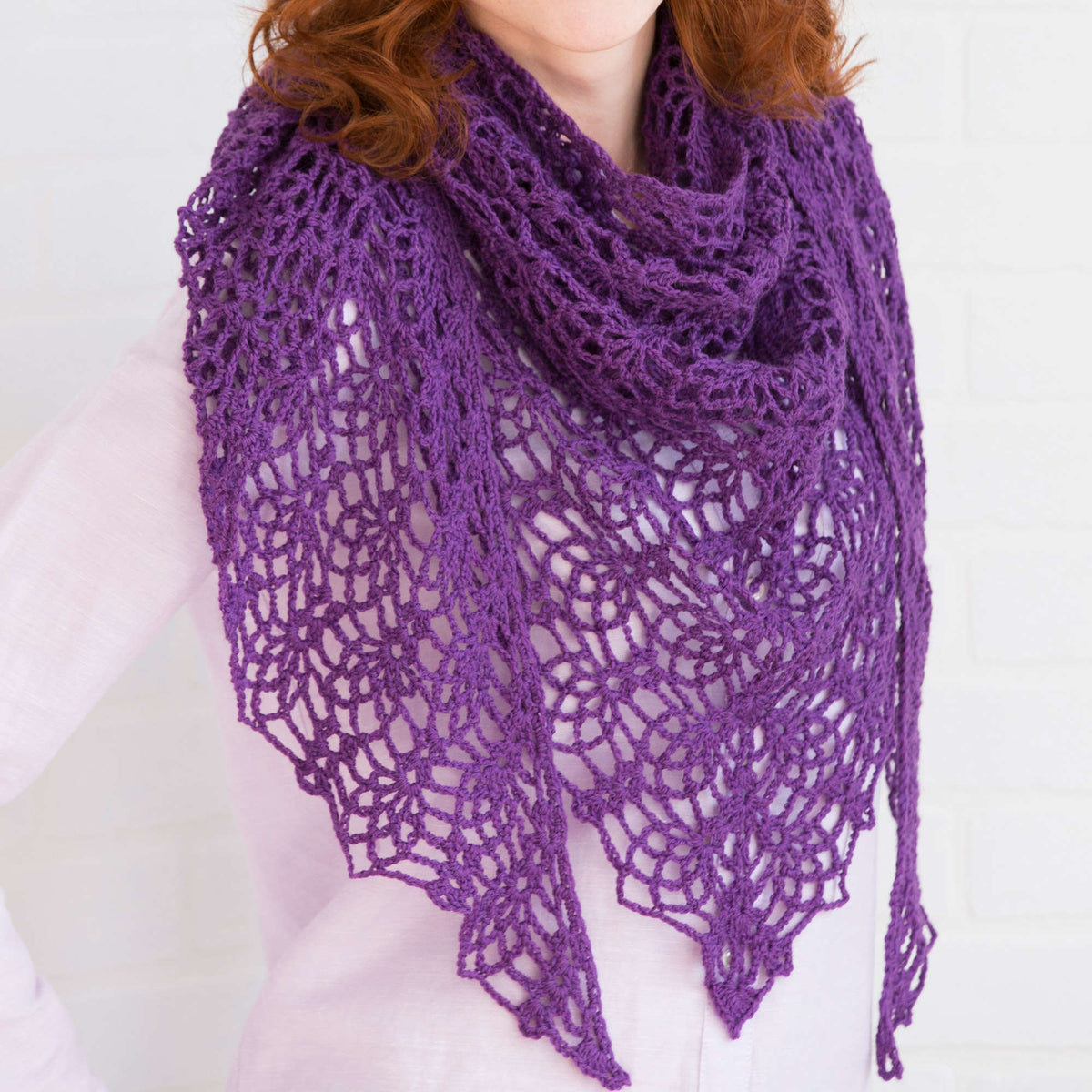 Crochet Shawl made in Red Heart Heart & Sole Yarn