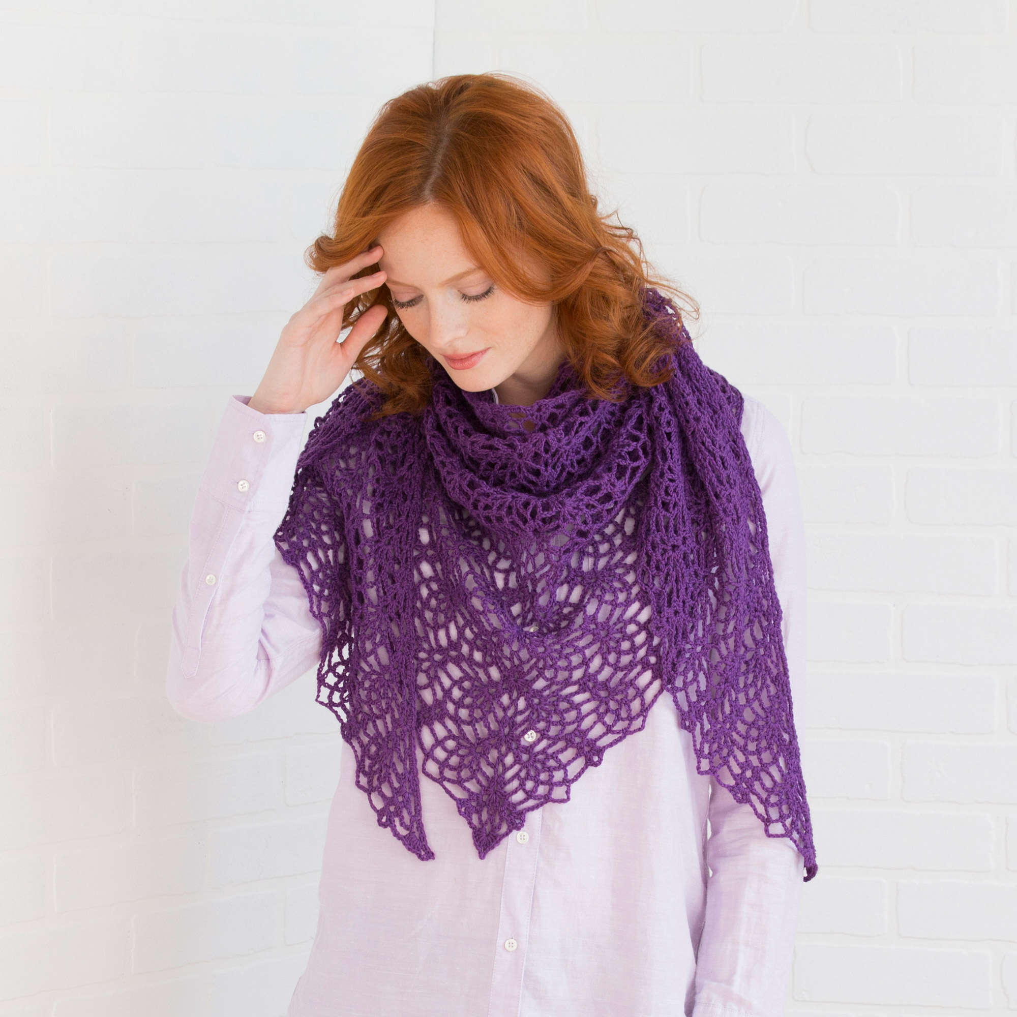 Free Red Heart Lacy Pineapple Shawl Crochet Pattern | Yarnspirations