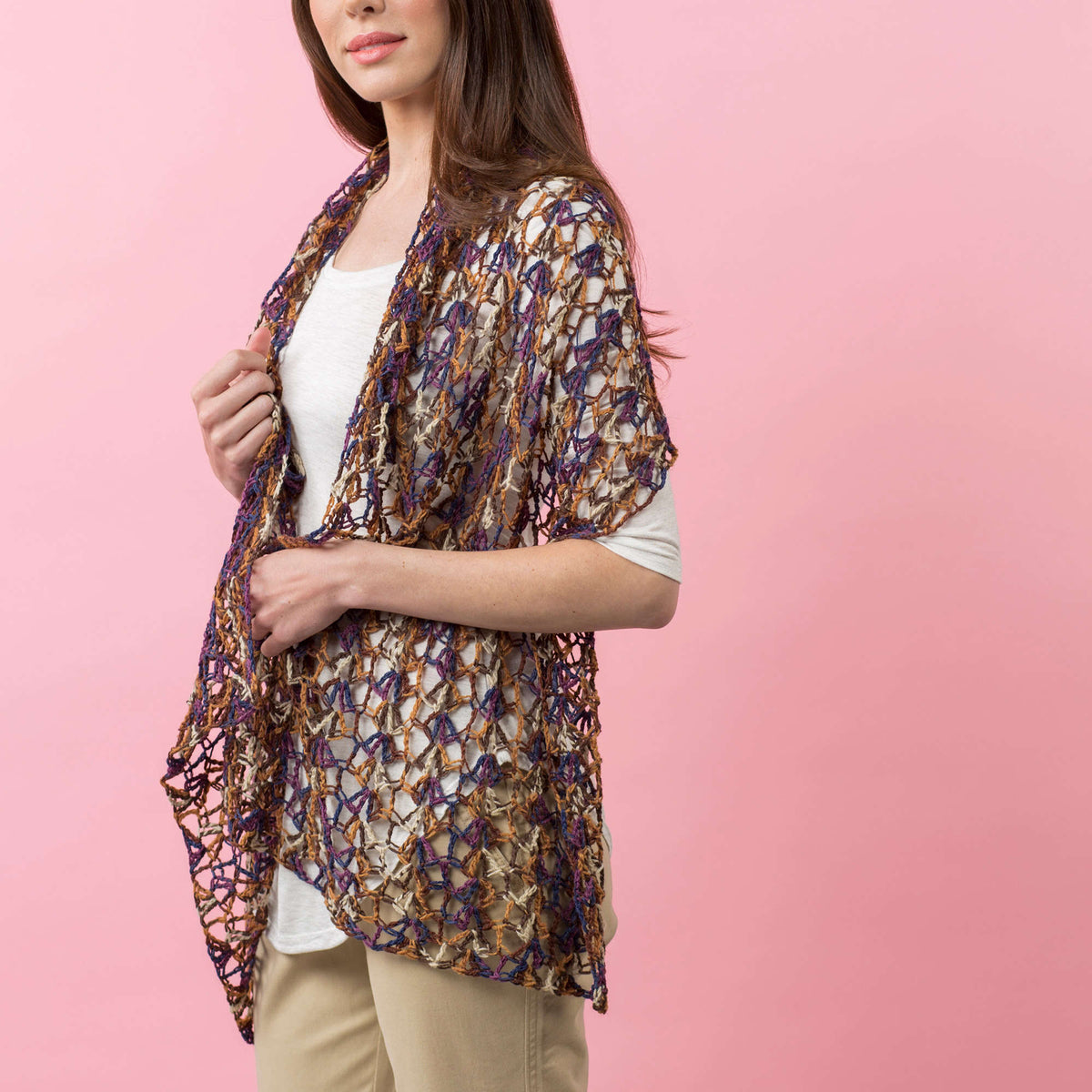 Crochet Shawl made in Red Heart Heart & Sole Yarn