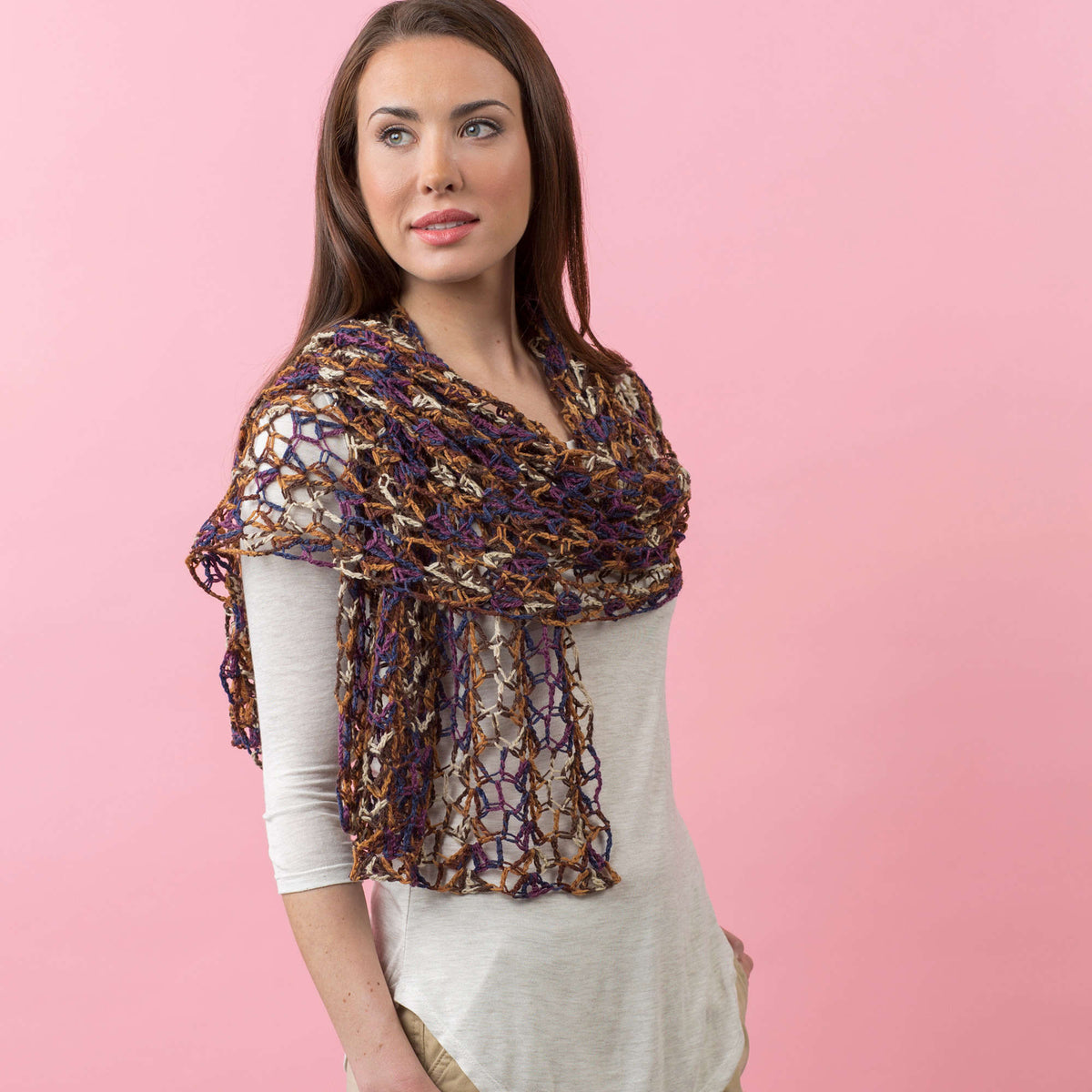 Crochet Shawl made in Red Heart Heart & Sole Yarn