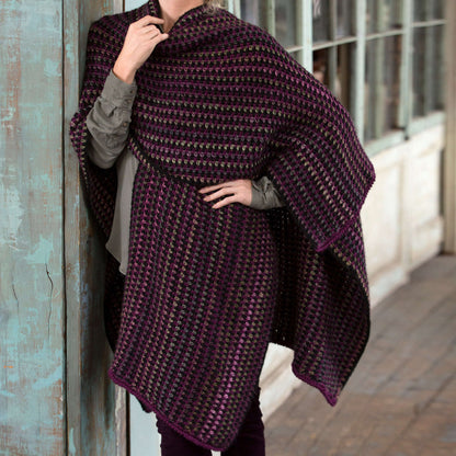 Red Heart Crochet Around-Town Ruana Crochet Ruana made in Red Heart Soft Yarn