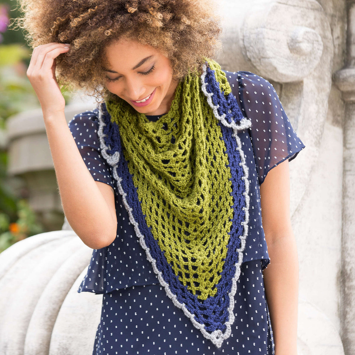 Crochet Shawl made in Red Heart Fashion Soft Yarn