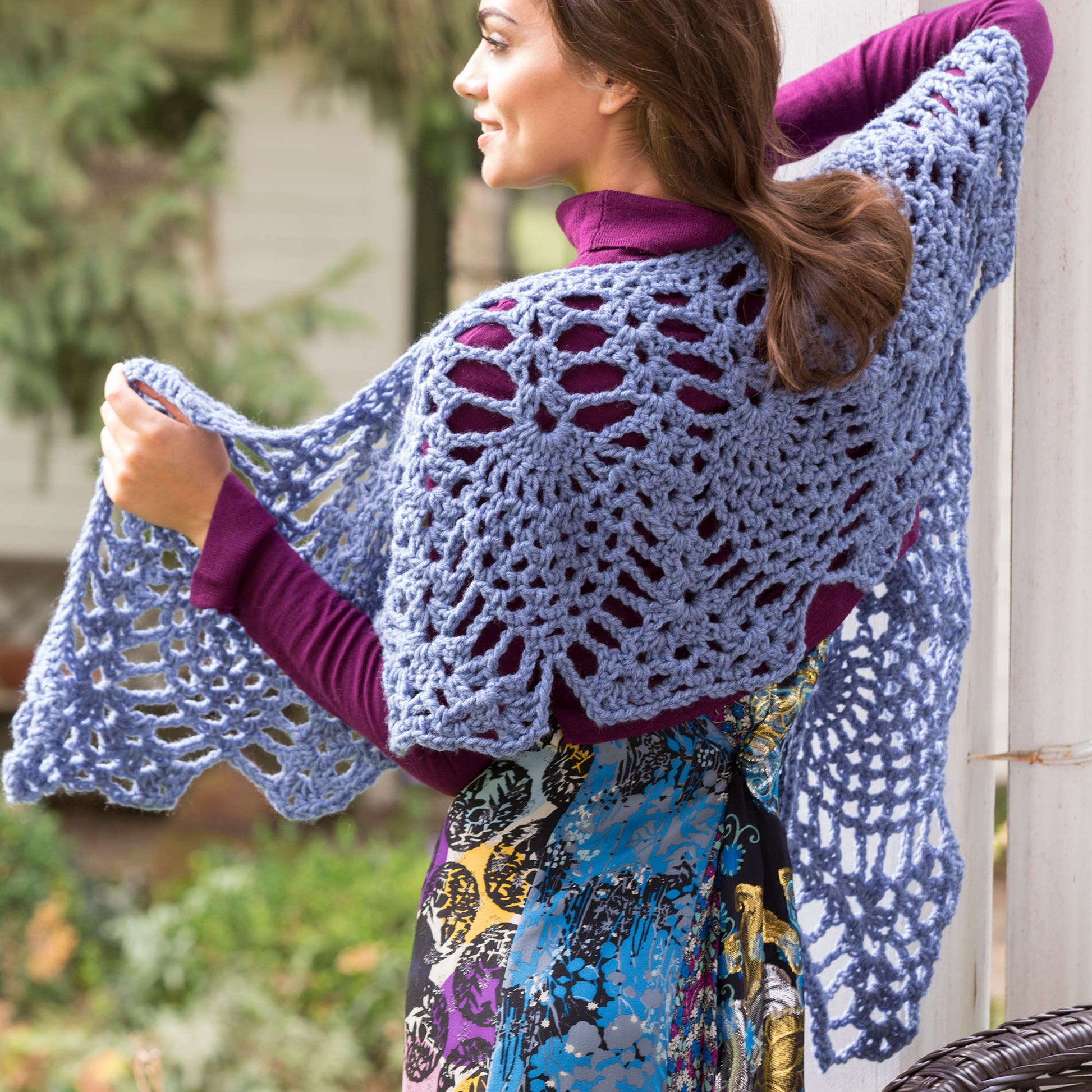 Free Red Heart Lacy Elegance Shawl Pattern