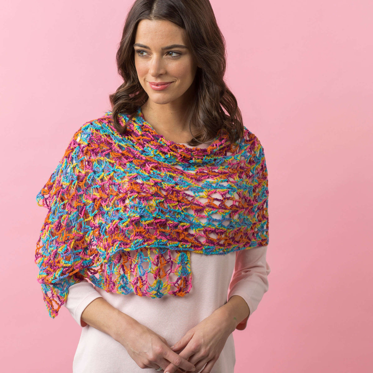 Crochet Shawl made in Red Heart Heart & Sole Yarn