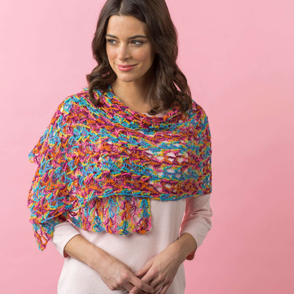 Red Heart Crochet Happy-Go-Lacy Shawl Crochet Shawl made in Red Heart Heart & Sole Yarn