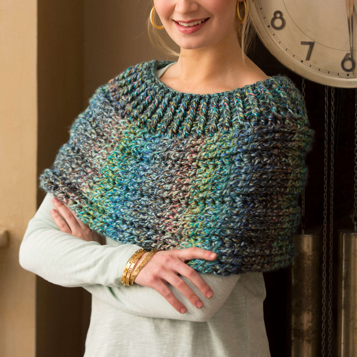 Crochet Cozy made in Red Heart Medley Yarn